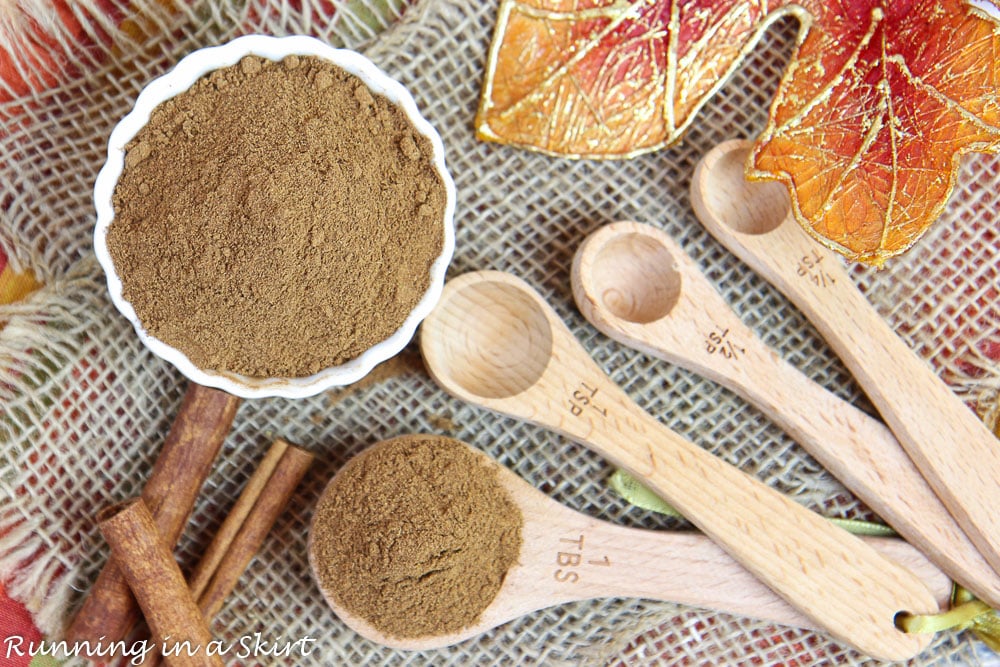 Overhead shot showing spices to make the blend.