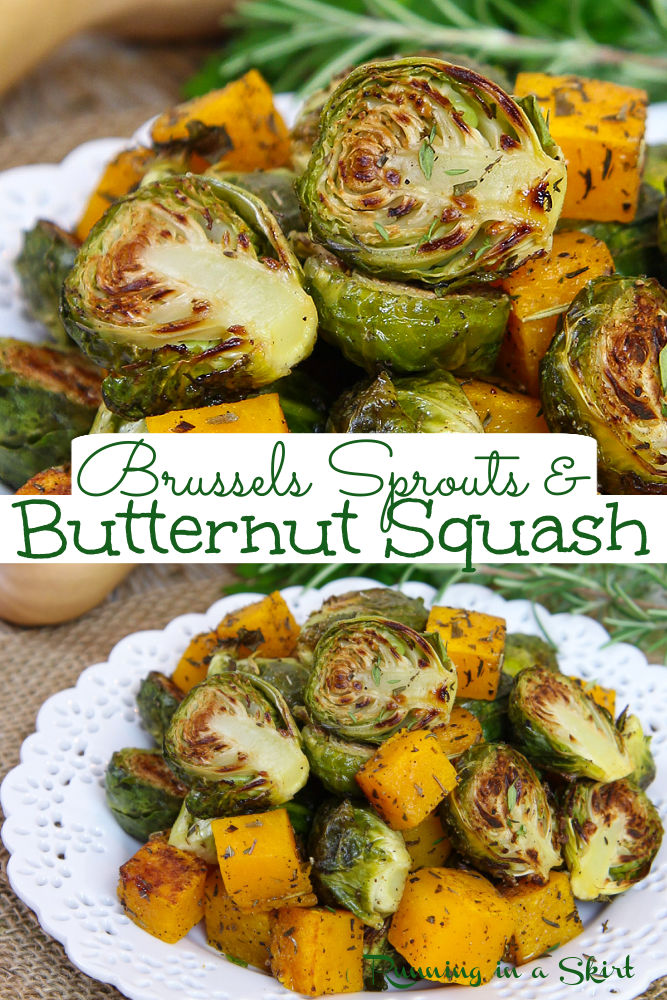 Roasted Brussels Sprouts and Butternut Squash Pinterest Collage