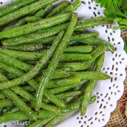 Oven Roasted Green Beans with Garlic 3 Ingredients « Running in a Skirt