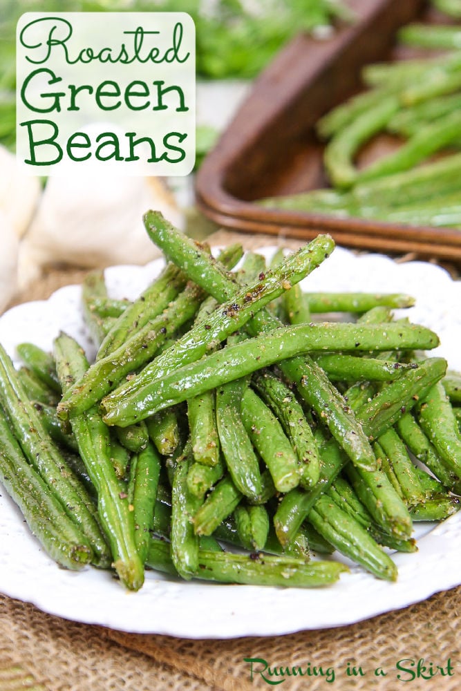Roasted Green Beans with Garlic Pinterest Pin