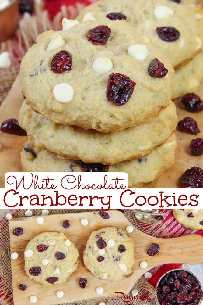 White Chocolate Cranberry Cookies Pinterest collage