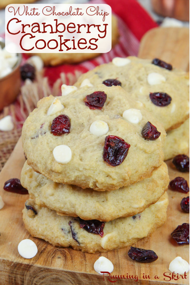 White Chocolate Cranberry Cookies with Truvia Pinterest Pin