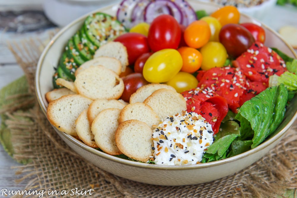 Everything Bagel Salad in a bowl.