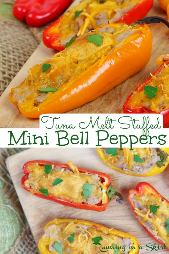 Tuna Stuffed Peppers Pinterest collage.