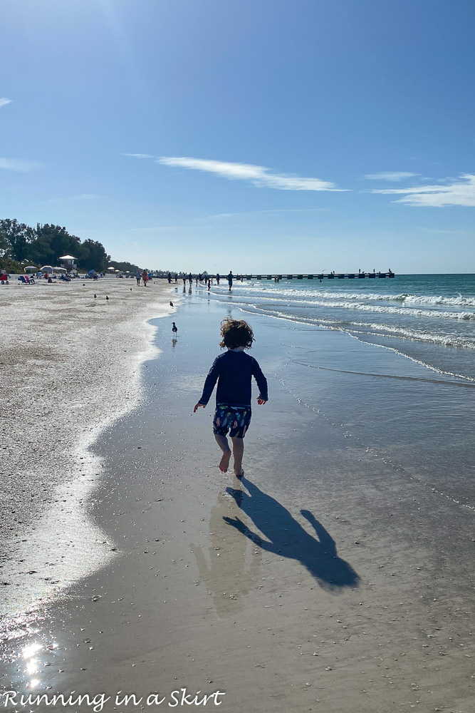 Running on the beach.