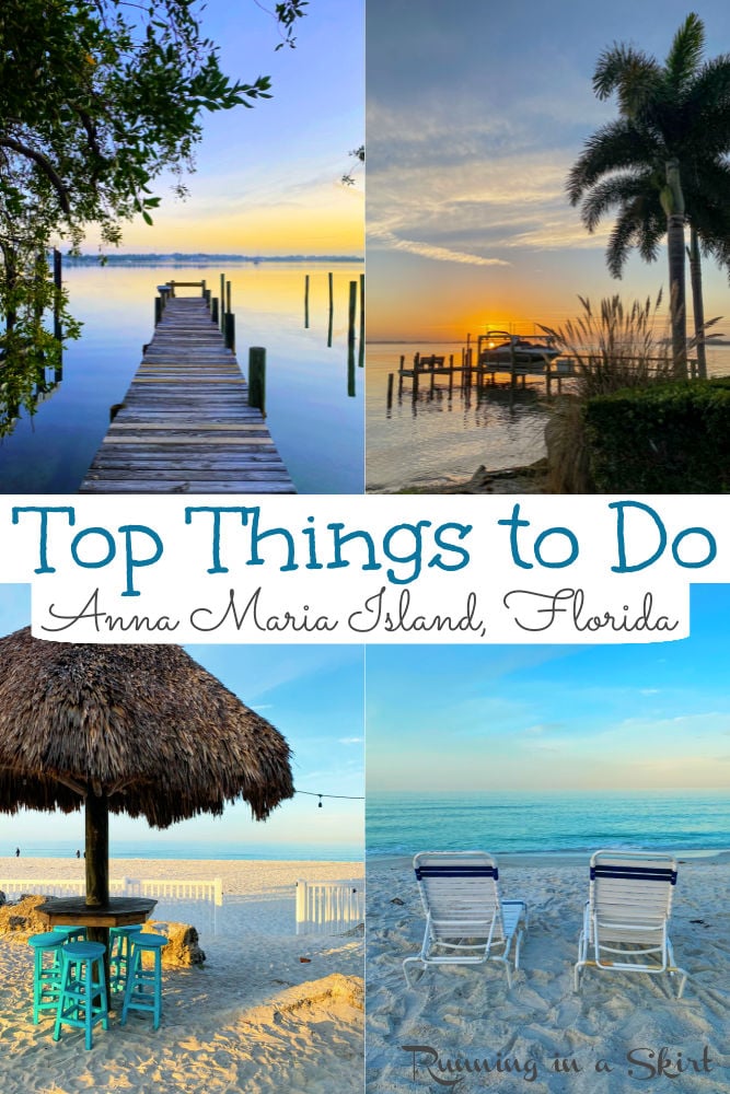 Anna Maria Island, Florida - Top Things to Do in Anna Maria FL, Bradenton Beach and Holmes Beach including beaches, restaurants, where to stay, Bean Point, boating, Historic Bridge Street, sunsets, bike rental and attractions. Includes things to do with kids. Plan your perfect bucket list vacation to this Florida beach town. / Running in a Skirt #floridatravel #travelblogger #annamariaisland #beachtravel #sunset #florida via @juliewunder