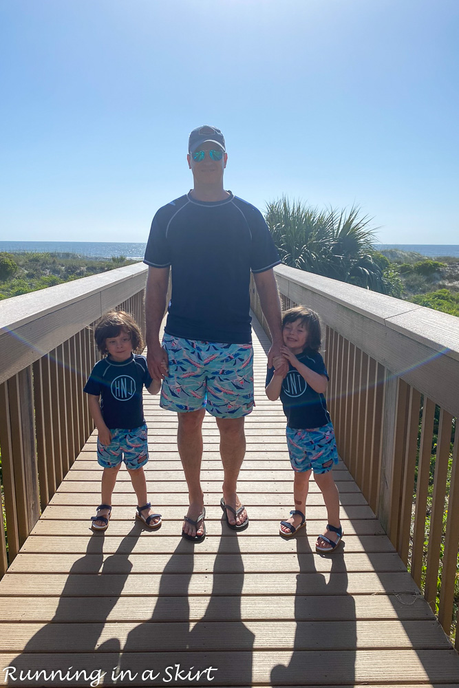 Dad with sons at Amelia Island