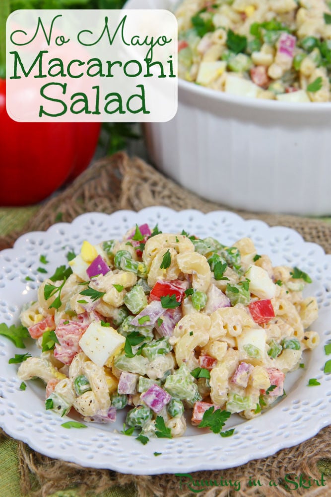 Healthy Macaroni Salad recipe Pinterest Pin