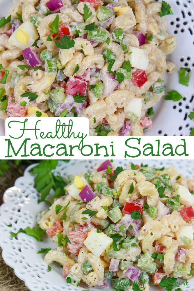 Healthy Macaroni Salad via @juliewunder