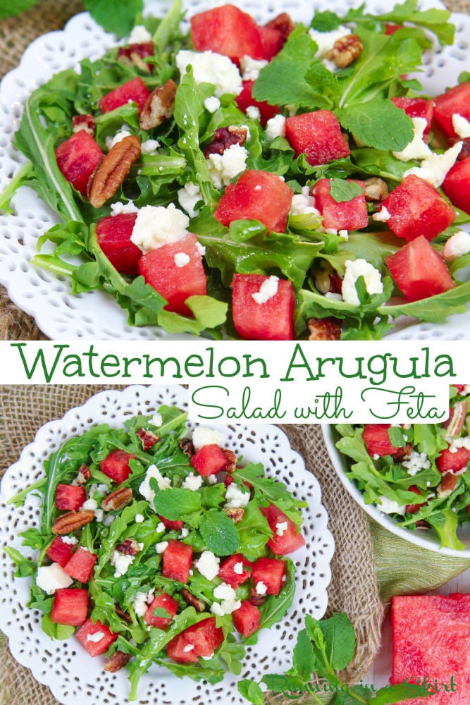 Watermelon Arugula Salad Pinterest Collage