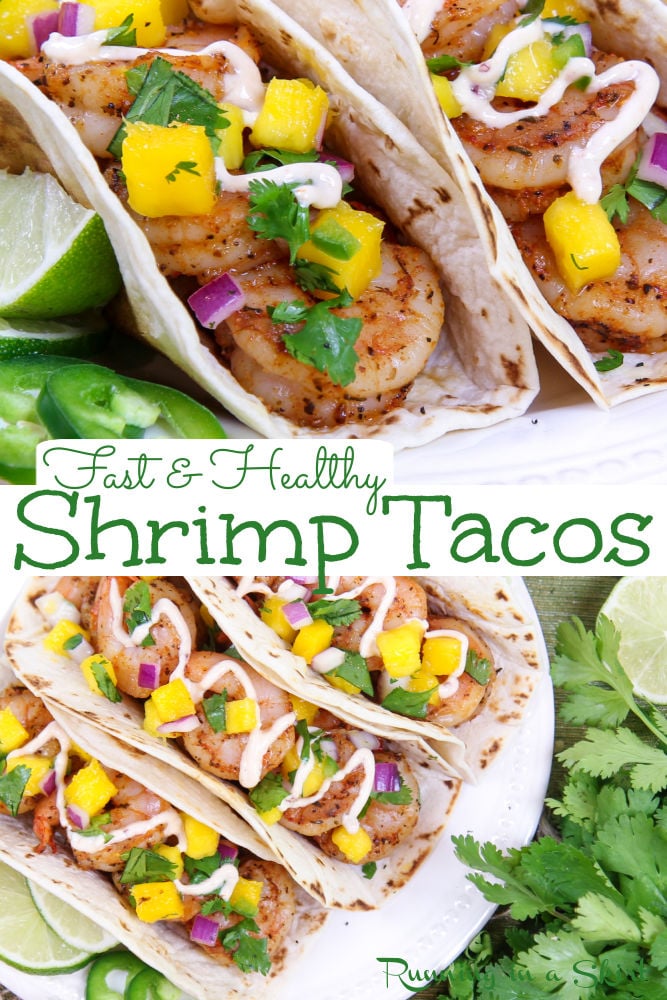 Blackened Shrimp Tacos with Mango Salsa via @juliewunder