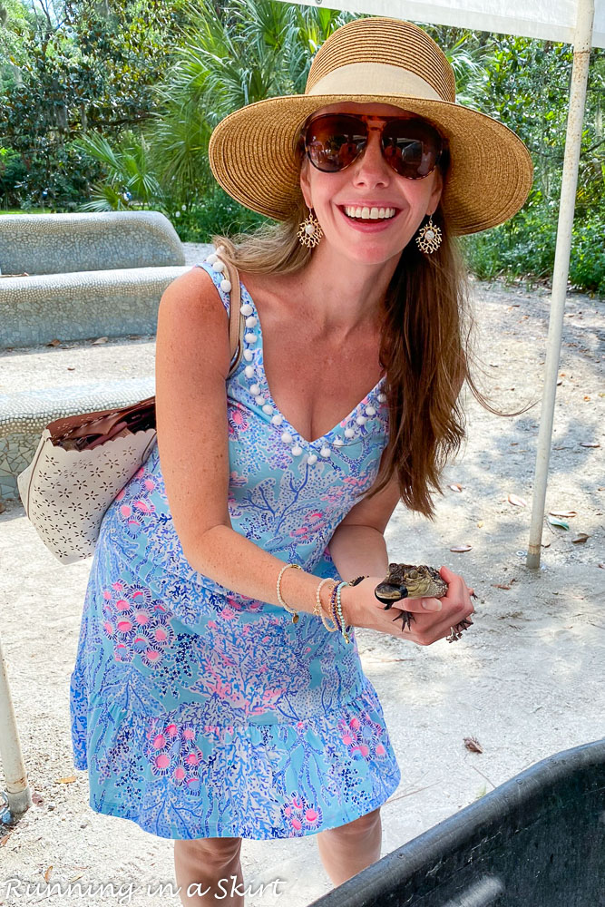 Coastal Discovery Museum Hilton Head Mom holding alligator