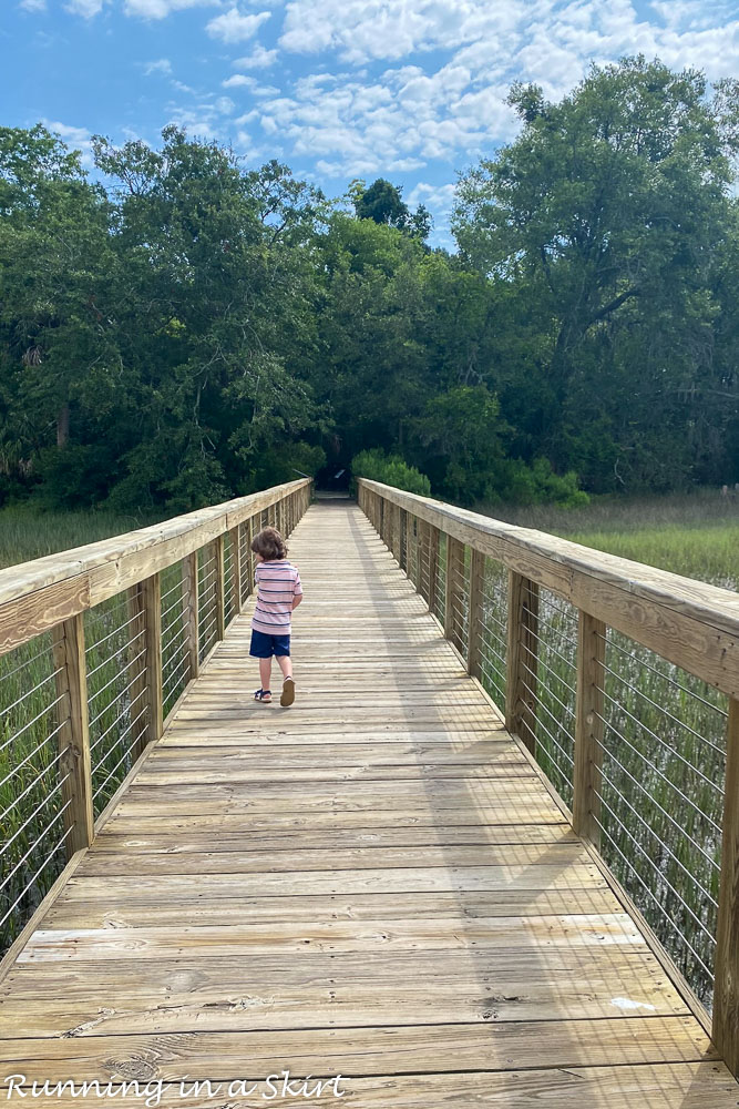 Coastal Discovery Museum Hilton Head boardwalk over the marsh.