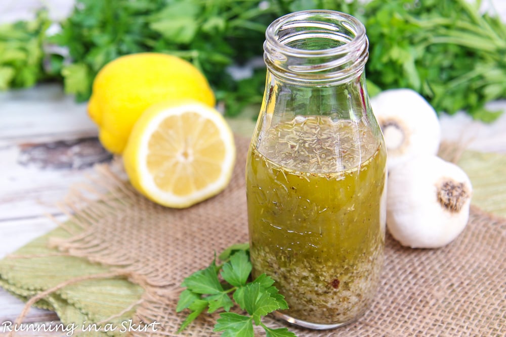 Zesty Italian Salad Dressing in a jar.