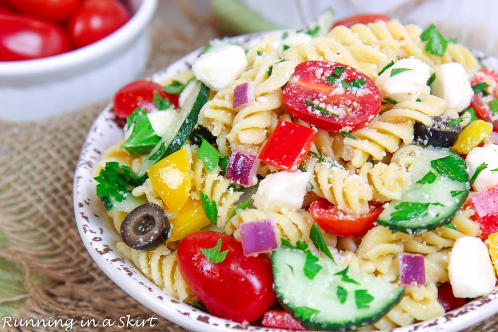 Close up of the Zesty Italian Pasta Salad.