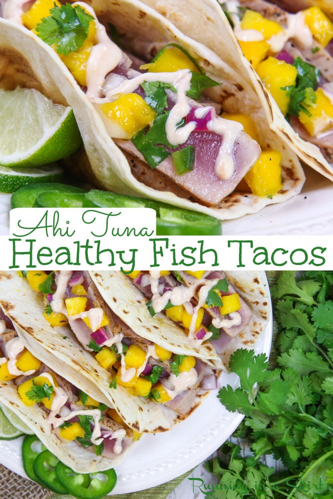 Seared Ahi Tuna Tacos with Mango Salsa via @juliewunder