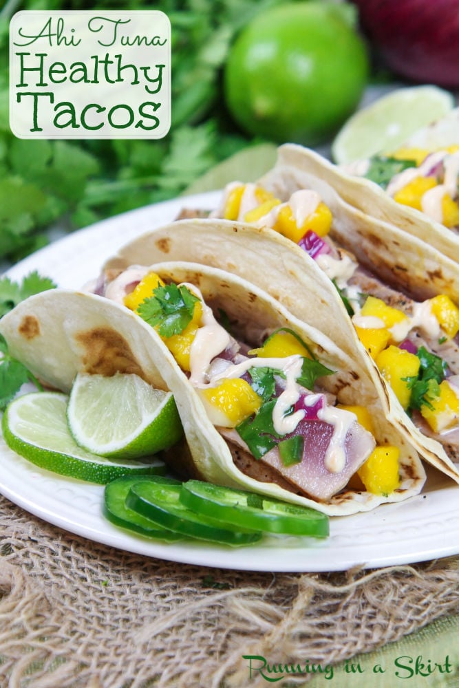 Ahi Tuna Tacos with Mango Salsa Pinterest Pin