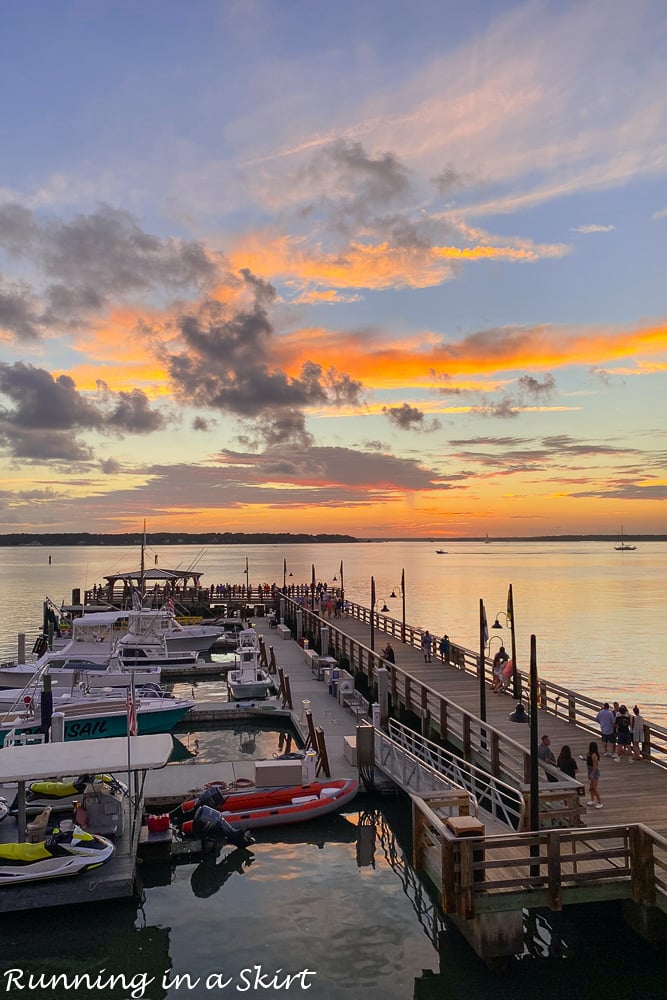 Hilton Head restaurants on the water- Sunset view from Quarterdeck.