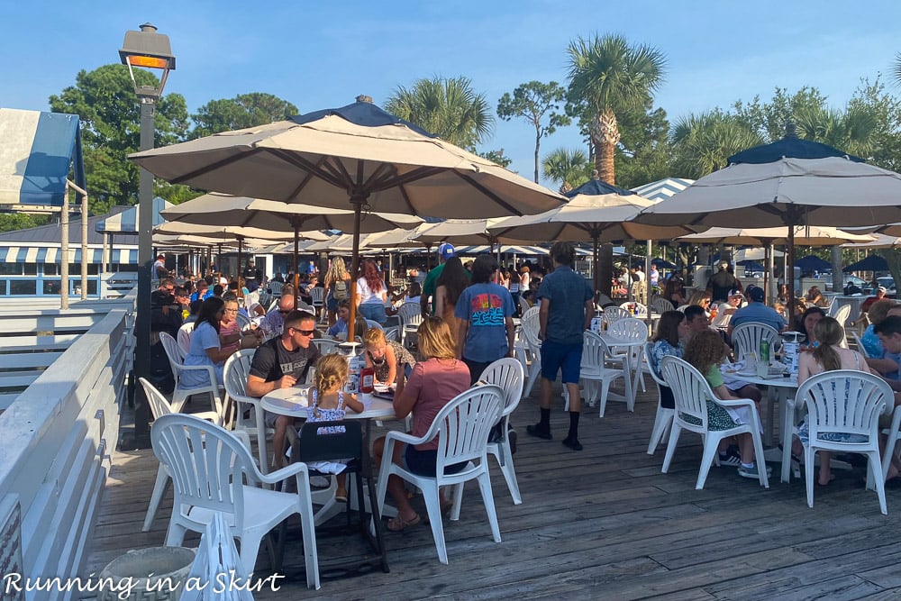 Hilton Head restaurants on the water - Outside seating at The Salty Dog.