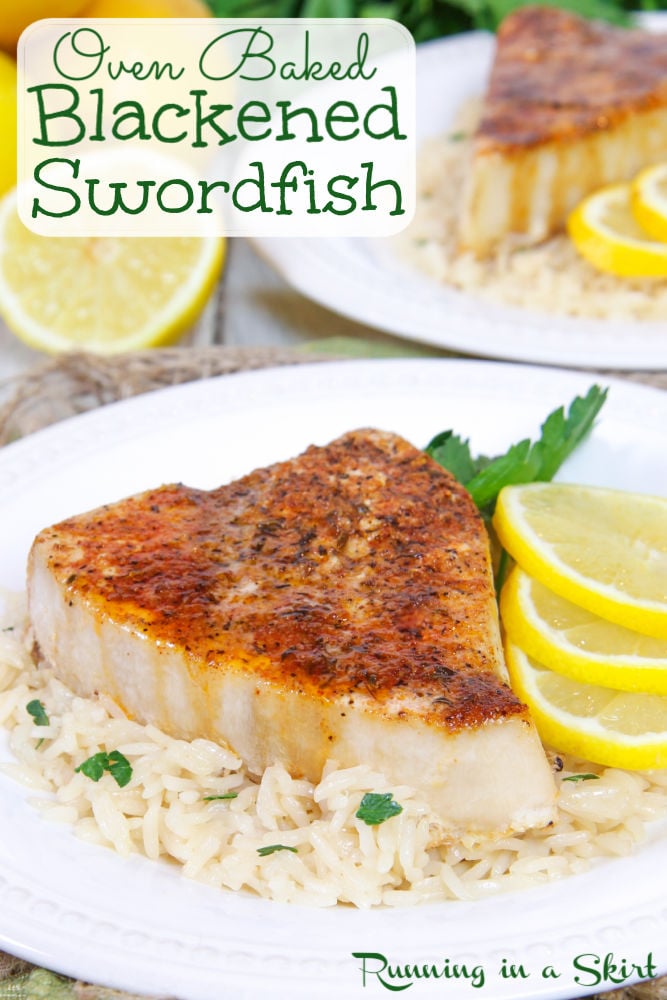 Blackened swordfish baked Pinterest Pin