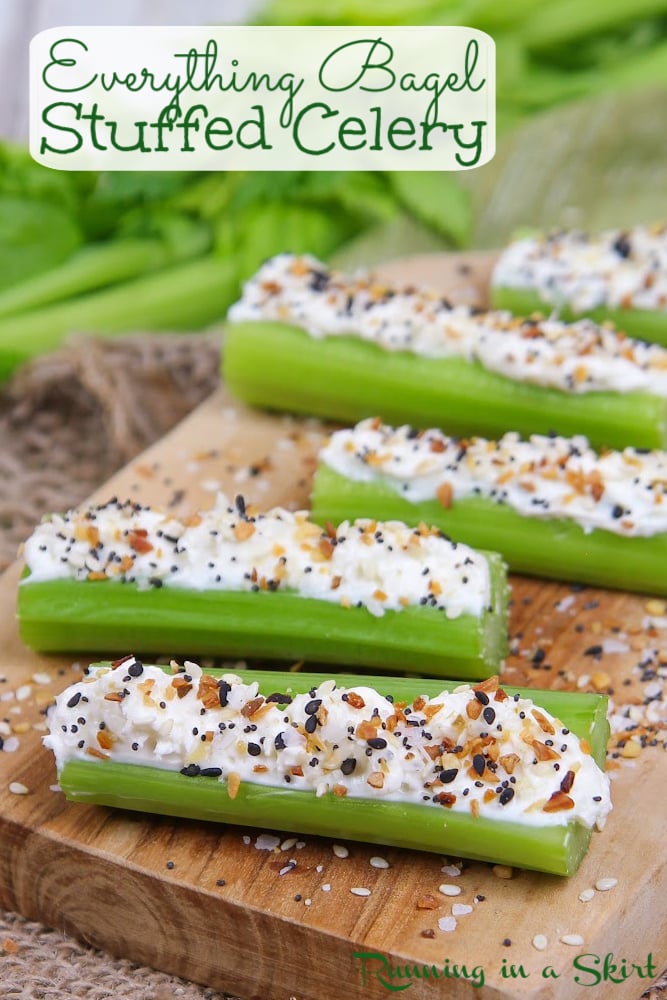Everything Bagel Stuffed Celery Snacks Pinterest Pin