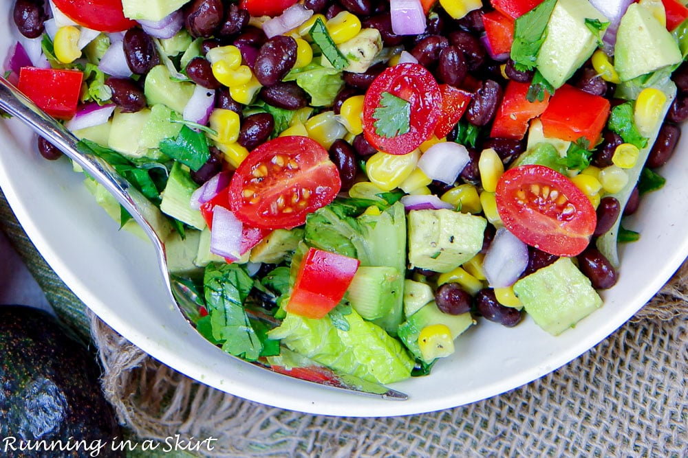 Mexican Chopped Salad in a large bowl tossed together.