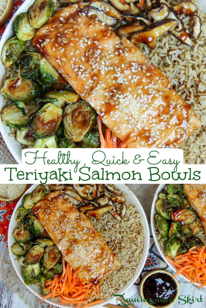 Salmon Teriyaki Bowl recipe Pinterest Collage