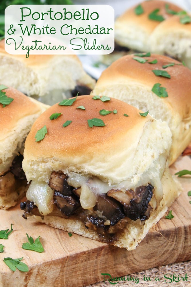 Vegetarian Sliders - Portobello Mushroom and White Cheddar Pinterest Pin