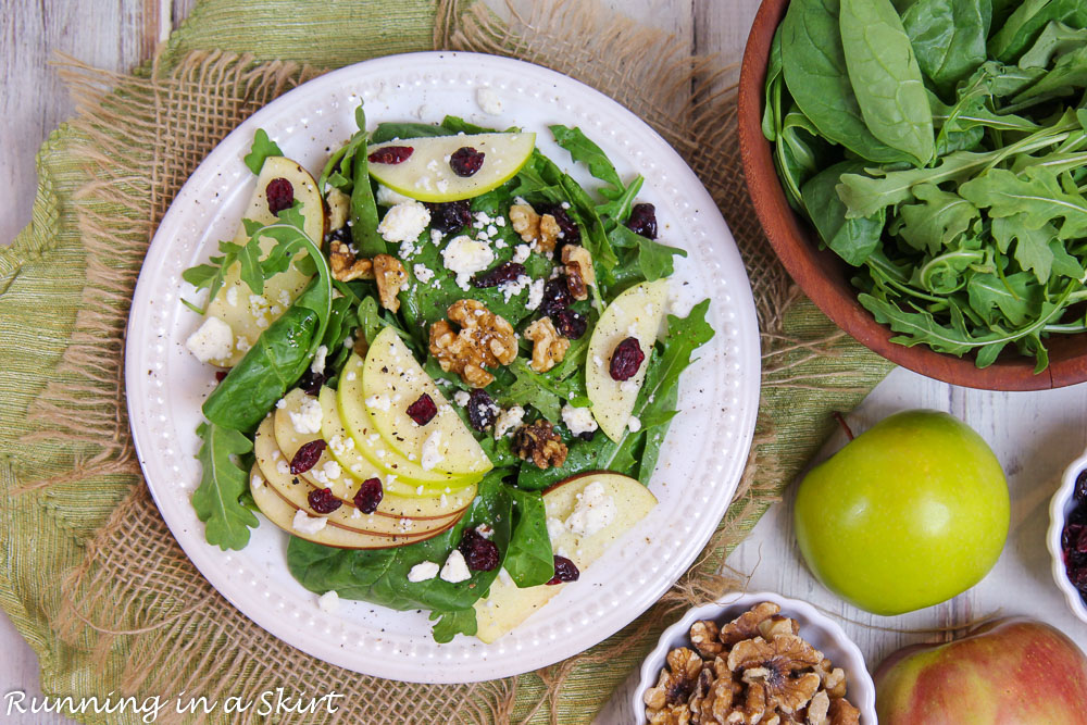 Overhead shot of the Apple Cranberry Salad.