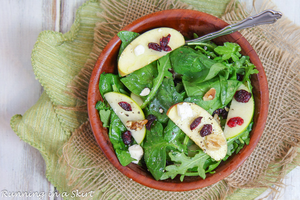 Salad in a mixing bowl.