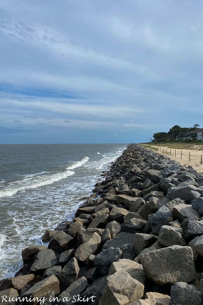 Things to Do in Jekyll Island - Beach wall with rocks