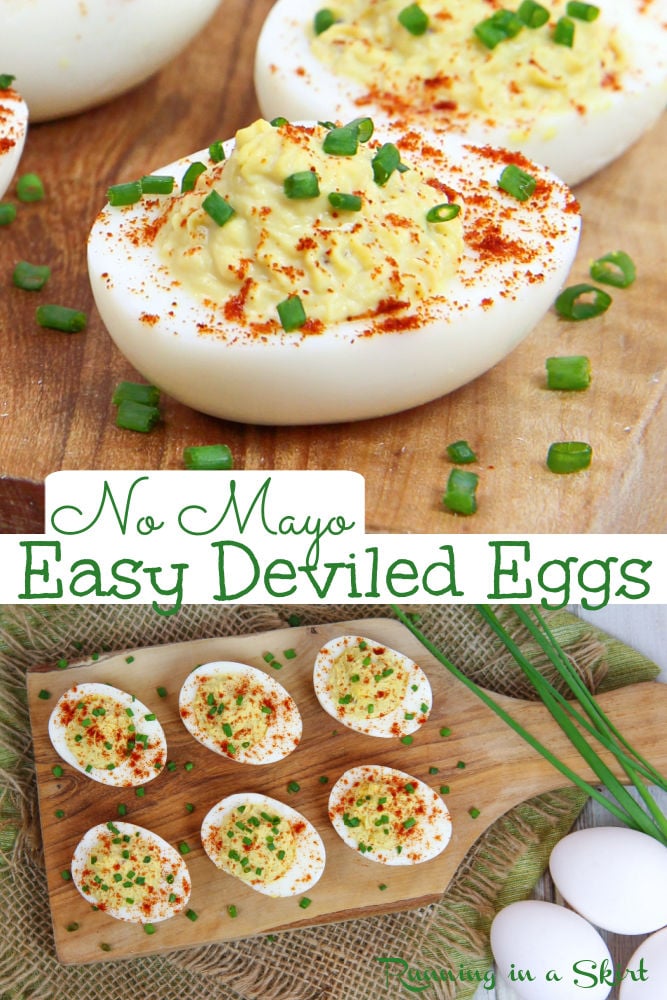 Greek Yogurt Deviled Eggs - No Mayo! via @juliewunder