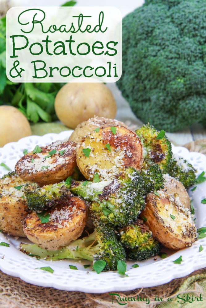 Roasted Potatoes and Broccoli Pinterest Pin