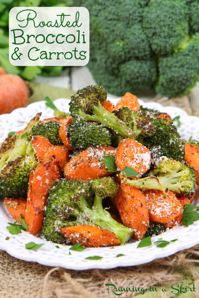 Roasted Broccoli and Carrots Pinterest Pin