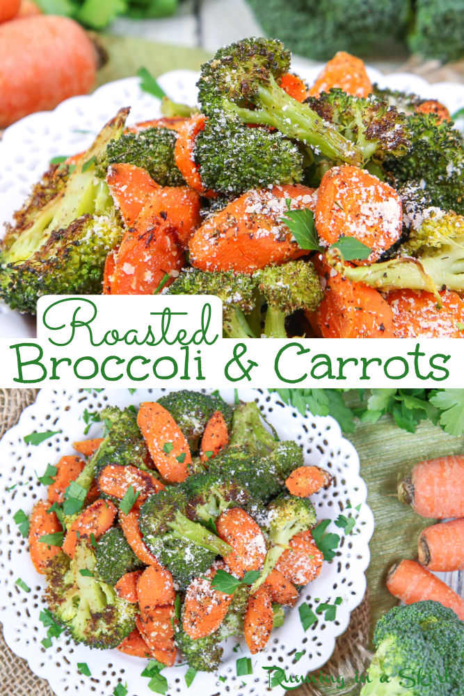 Roasted Broccoli and Carrots Pinterest Collage