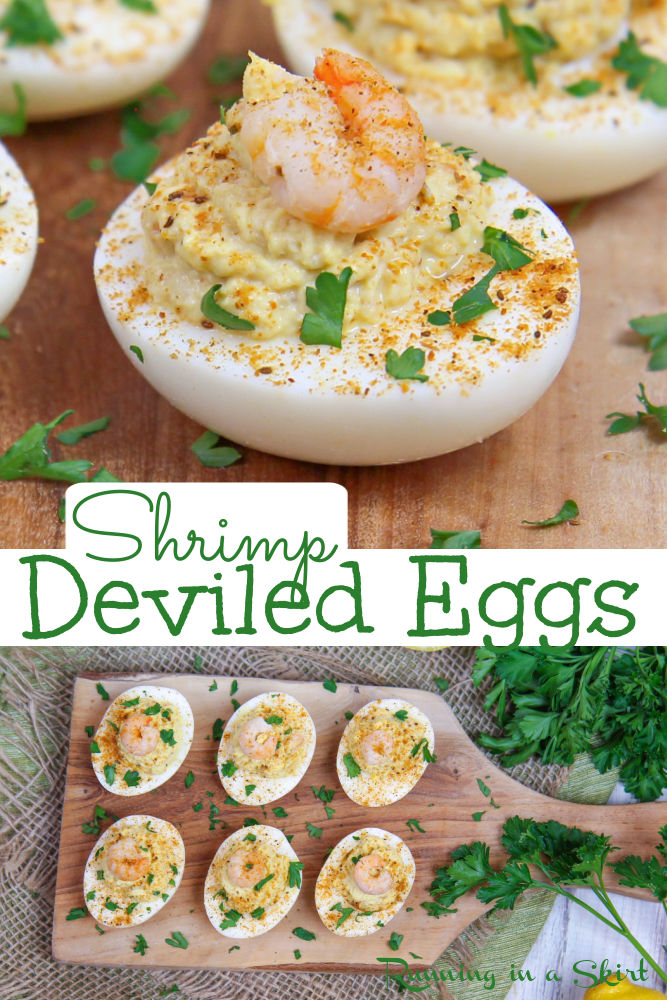 Shrimp Deviled Eggs via @juliewunder