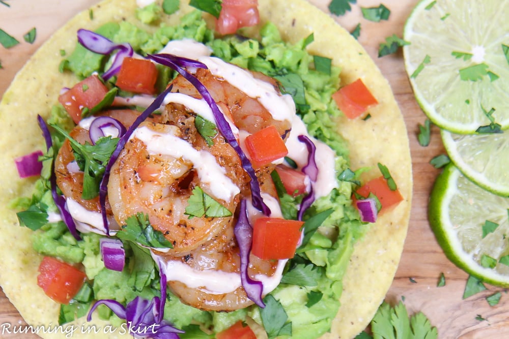 Shrimp Tostadas overhead shot