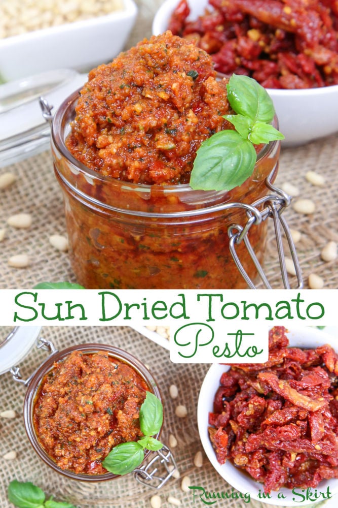 Sun Dried Tomato Pesto recipe Pinterest Collage