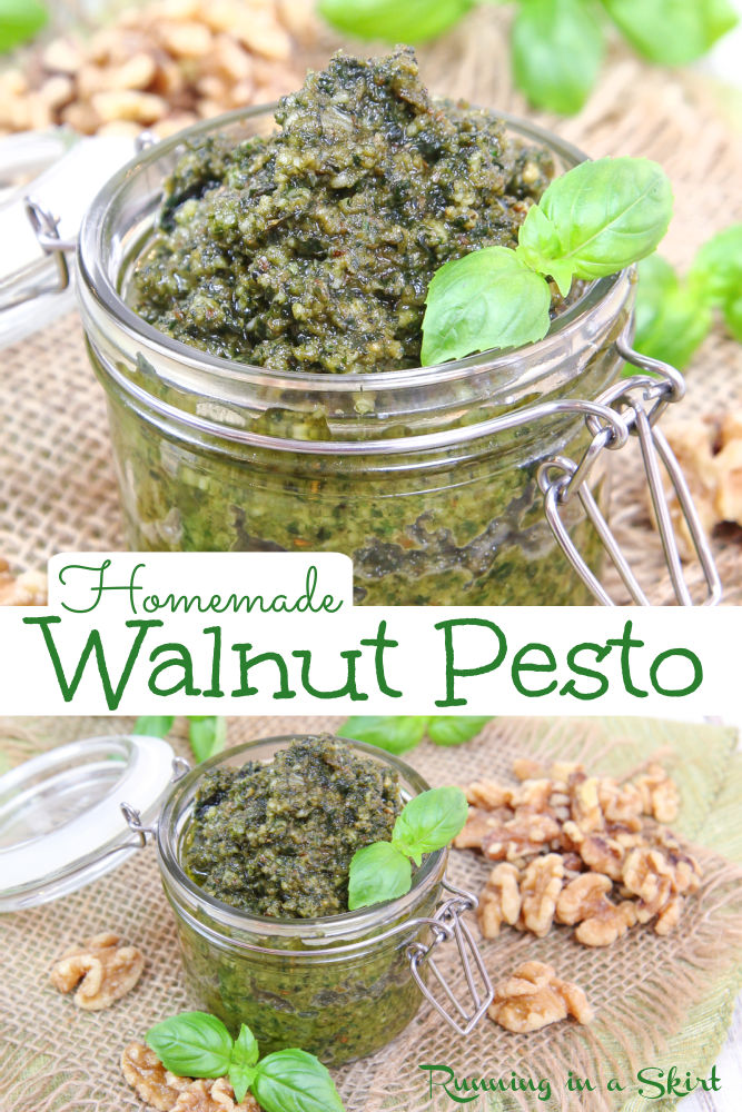 Walnut Pesto recipe Pinterest Collage