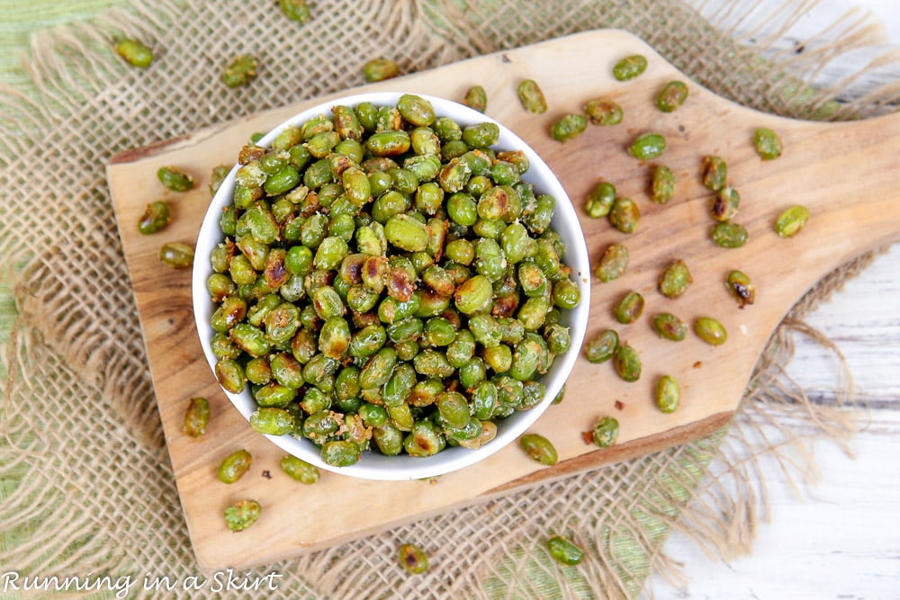 Dry Roasted Edamame overhead shot.