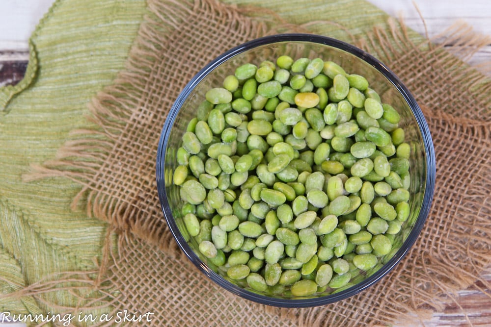 Close up of edamame.