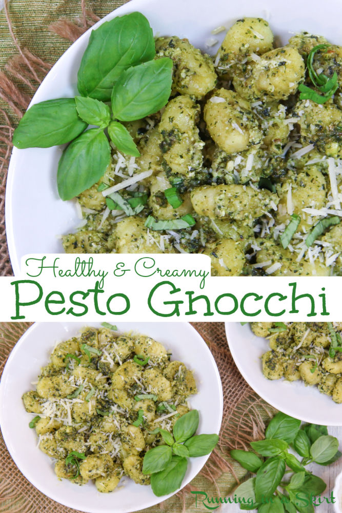 Creamy Gnocchi Pesto recipe Pinterest Collage