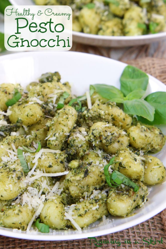 Creamy Gnocchi Pesto recipe healthy Pinterest Pin