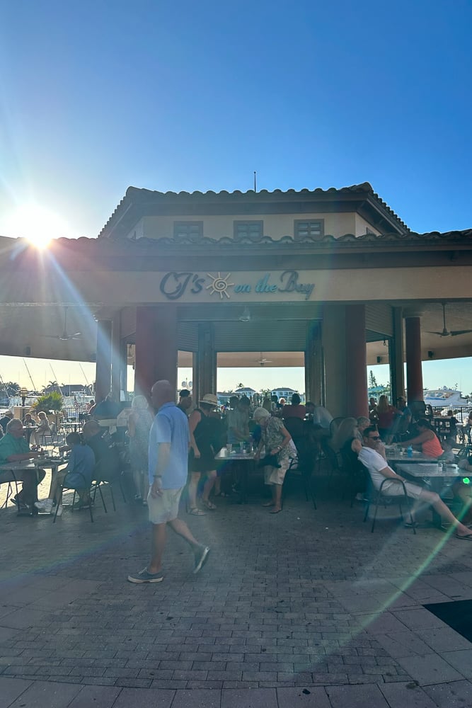 Marco Island restaurants - CJ's on the Bay outdoor bar