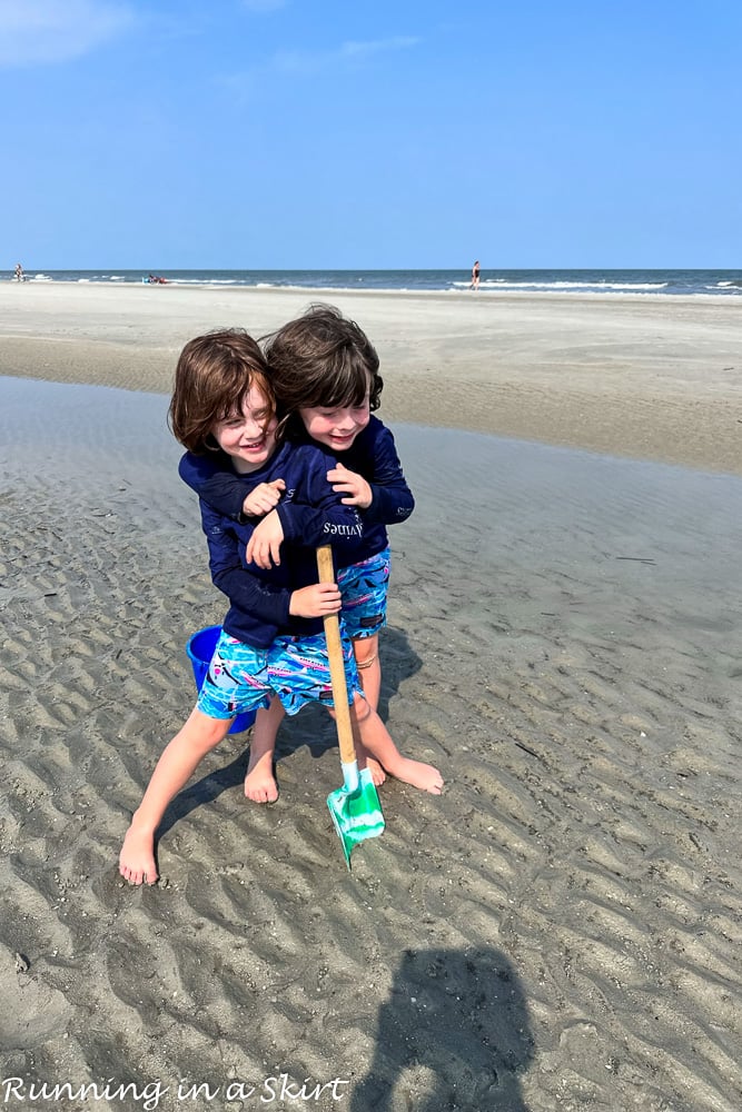 Things to Do in Hilton Head with Kids - kids playing on the beach.
