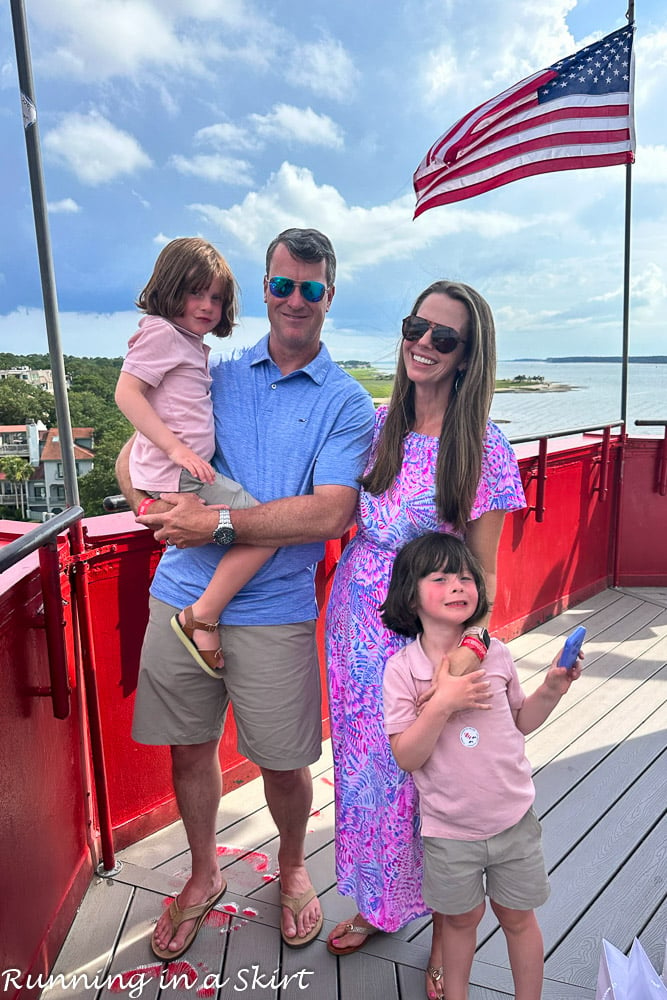 Family at the top of Harbour Town lighthouse.