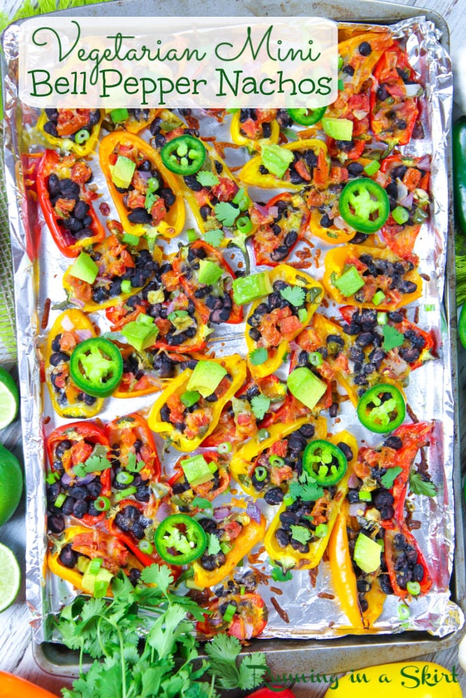 Vegetarian Mini Bell Pepper Nachos - Healthy Nachos Pin