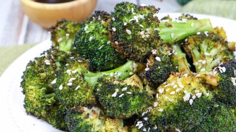 Roasted Asian Broccoli recipe on plate.