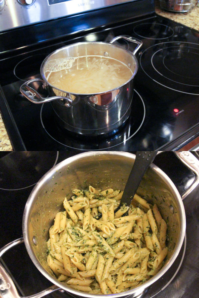 How to make the pasta process photo collage.
