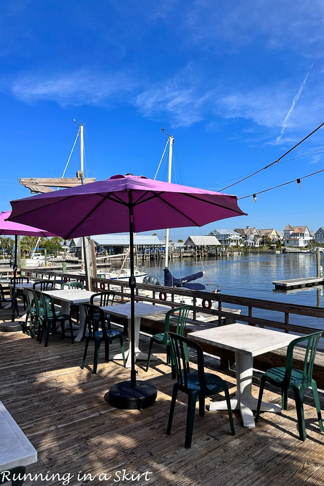 Jules' Salty Grub and Island Pub waterfront view